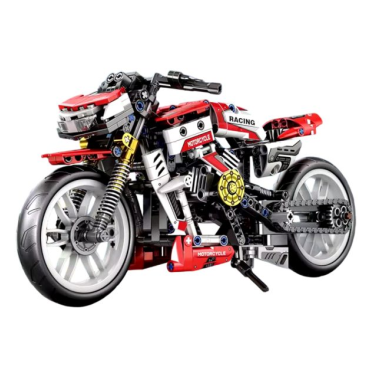 KIT DE BLOCOS DE MONTAR JIQILE MOTORCYCLE MOTO VERMELHA 467 PEÇAS 47110